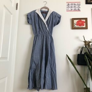 Cute fifties vintage blue striped house dress